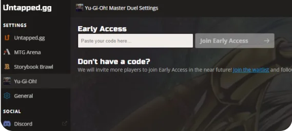 Untapped companion early access screen with connect button